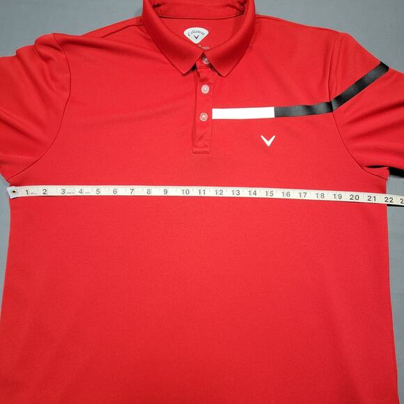 Callaway Red Golf Polo Shirt Sporty Classic Short Sleeves Button Up Mens Size L - Picture 4 of 11